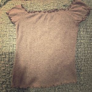 Hollister grey ribbed off the shoulder top